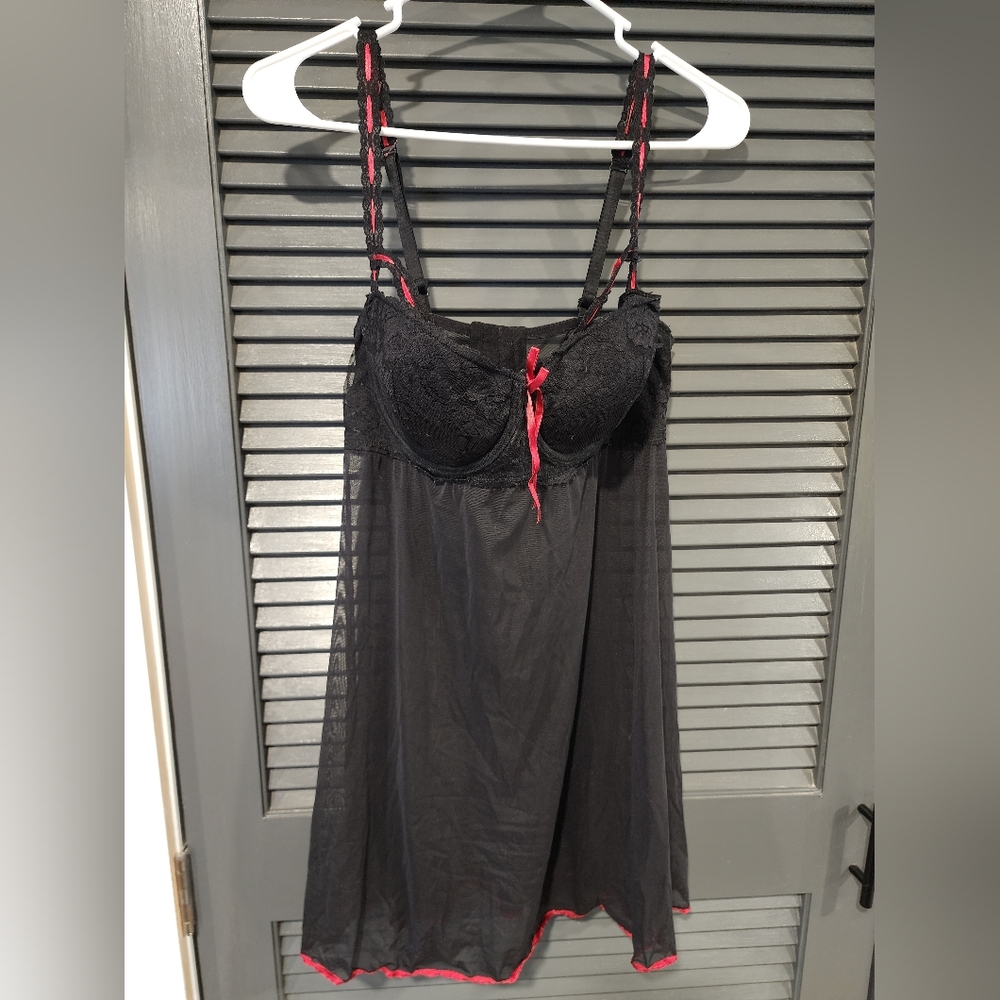 Cacique Black and Red Lingerie